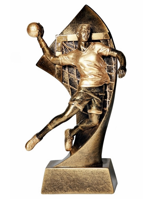 RTX004  Statuetka piłka RĘCZNA - seria ENJOY,  H-180mm, W-90mm (RFS308) (tab.60/68x23 mm )