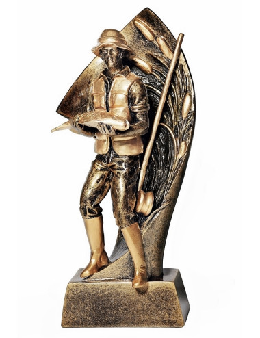 RTX014  Statuetka WĘDKARZ - seria ENJOY,  H-180mm, W-90mm (RFS302) (tab.60/68x23 mm )