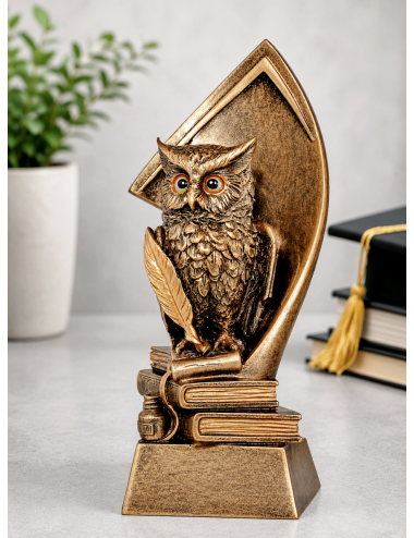 RTX020  Statuetka SOWA / symbol WIEDZY i NAUKI - seria ENJOY,  H-180mm, W-90mm 