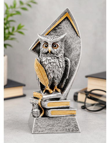 RTX020  Statuetka SOWA / symbol WIEDZY i NAUKI - seria ENJOY,  H-180mm, W-90mm 