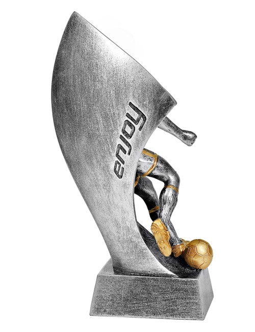 RTX201 Statuetka piłka nożna ZAWODNIK - seria ENJOY, H-180mm, W-90mm (RFS307) (tab.60/68x23 mm )