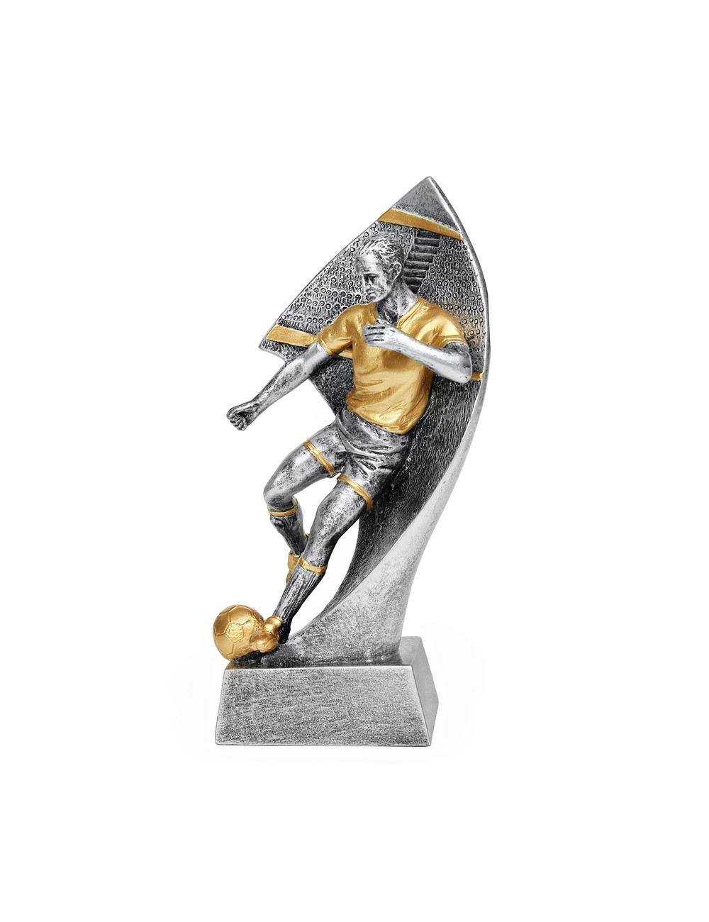 RTX202 Statuetka piłka nożna STRZELEC - seria ENJOY,  H-180mm, W-90mm (RFS309) (tab.60/68x23 mm )