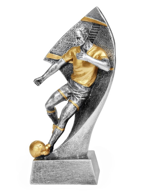 RTX202 Statuetka piłka nożna STRZELEC - seria ENJOY,  H-180mm, W-90mm (RFS309) (tab.60/68x23 mm )