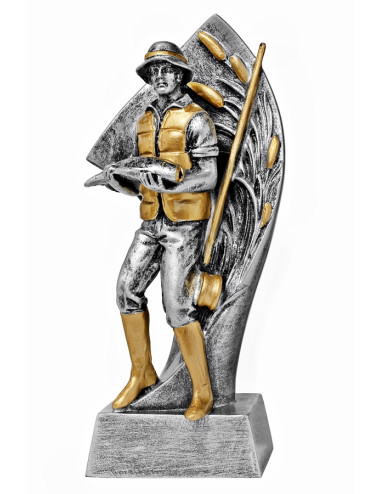 RTX214  Statuetka WĘDKARZ - seria ENJOY,  H-180mm, W-90mm (RFS302) (tab.60/68x23 mm )