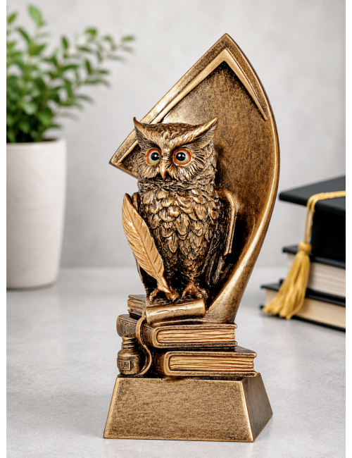 RTX220  Statuetka SOWA / symbol WIEDZY i NAUKI - seria ENJOY,  H-180mm, W-90mm 