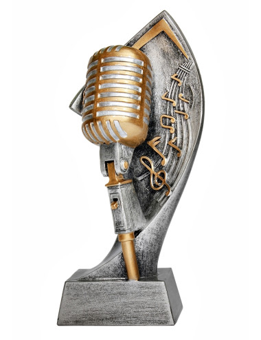 RTX222  Statuetka MIKROFON / MUZYKA - seria ENJOY,  H-180mm, W-90mm 