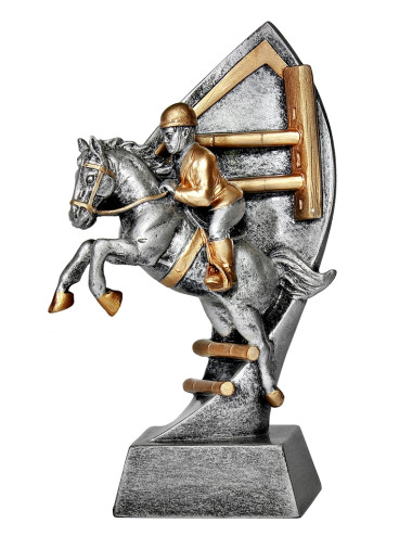 RTX224  Statuetka JEŹDZIECTWO / SKOKI KONNE - seria ENJOY,  H-180mm, W-90mm 