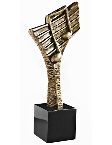 RX006  Statueta odlewana muzyka na postumencie  W-110mm x H-275mm (tab.55x55 mm)
