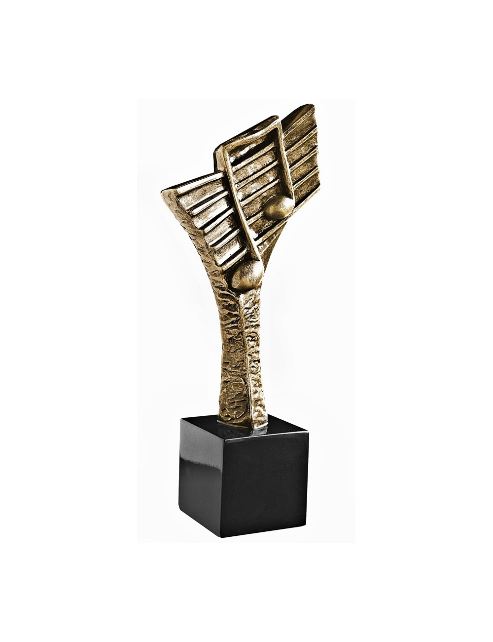 RX006  Statueta odlewana muzyka na postumencie  W-110mm x H-275mm (tab.55x55 mm)