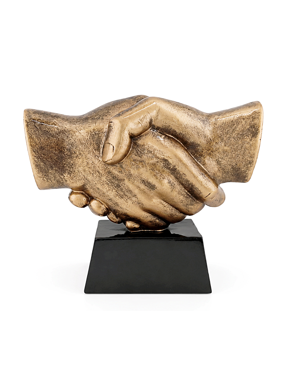 RX009  Statueta odlewana UŚCISK DŁONI mały, wysokość H-115mm, W-135m, tab. 60/70x28mm,  SMALL HANDSHAKE 