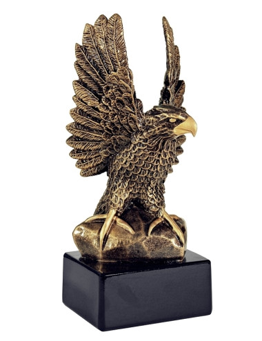 RX011  Statueta odlewana NEW EAGLE orzeł na postumencie  W-120mm x  H-265mm (tab.38x92) 