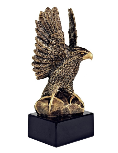 RX011  Statueta odlewana NEW EAGLE orzeł na postumencie  W-120mm x  H-265mm (tab.38x92) 