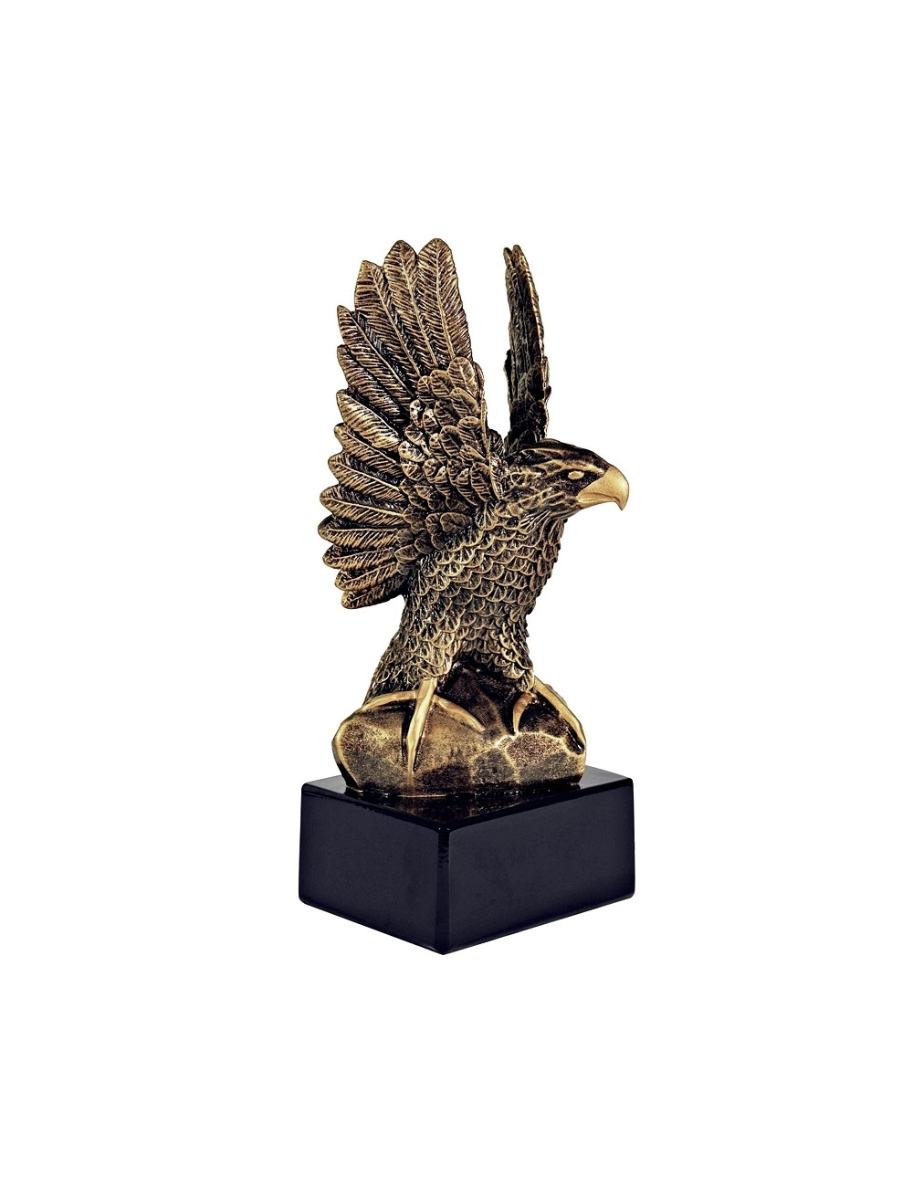 RX011  Statueta odlewana NEW EAGLE orzeł na postumencie  W-120mm x  H-265mm (tab.38x92) 