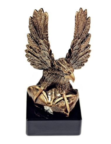RX011  Statueta odlewana NEW EAGLE orzeł na postumencie  W-120mm x  H-265mm (tab.38x92) 