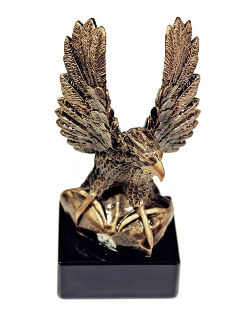 RX011  Statueta odlewana NEW EAGLE orzeł na postumencie  W-120mm x  H-265mm (tab.38x92) 