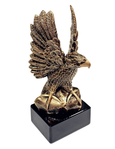 RX011  Statueta odlewana NEW EAGLE orzeł na postumencie  W-120mm x  H-265mm (tab.38x92) 