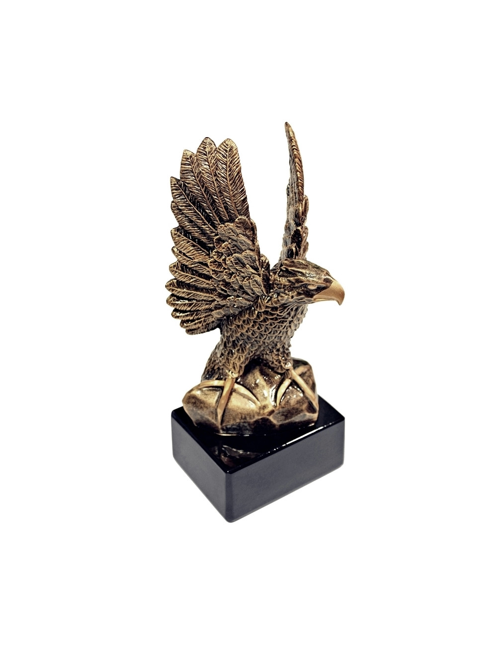RX011  Statueta odlewana NEW EAGLE orzeł na postumencie  W-120mm x  H-265mm (tab.38x92) 