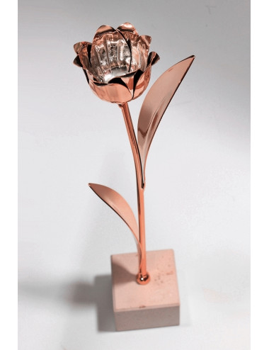TULIP-B  Trofeum metalowe - TULIPAN, kolor brązowy, wysokość H-300mm (tab.50x35 mm/ MX430)
