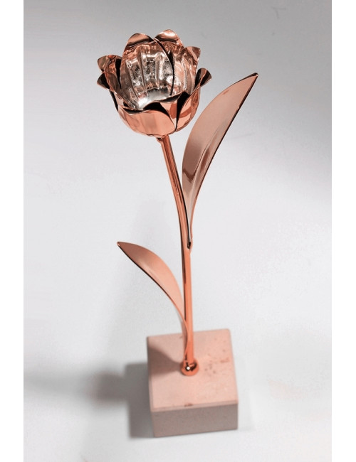 TULIP-B  Trofeum metalowe - TULIPAN, kolor brązowy, wysokość H-300mm (tab.50x35 mm/ MX430)