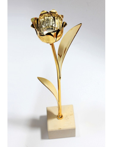 TULIP-G  Trofeum metalowe - TULIPAN, kolor złoty, wysokość H-300mm ( tab.50x35 mm/ MX430) 