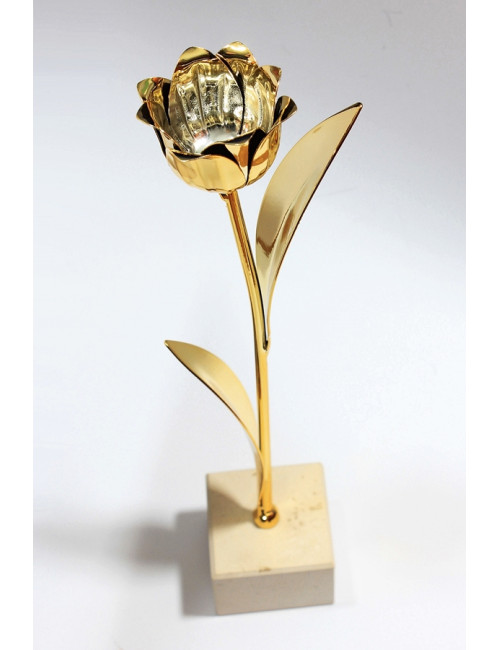 TULIP-G  Trofeum metalowe - TULIPAN, kolor złoty, wysokość H-300mm ( tab.50x35 mm/ MX430) 