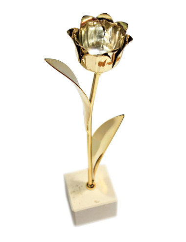 TULIP-G  Trofeum metalowe - TULIPAN, kolor złoty, wysokość H-300mm ( tab.50x35 mm/ MX430) 