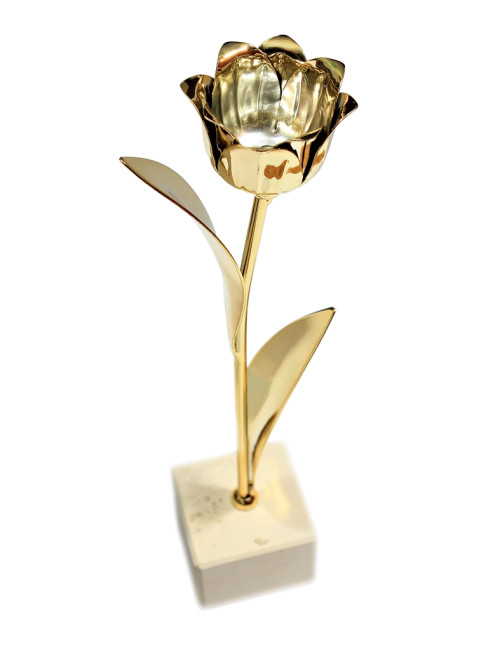 TULIP-G  Trofeum metalowe - TULIPAN, kolor złoty, wysokość H-300mm ( tab.50x35 mm/ MX430) 