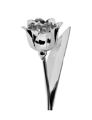 TULIP-S  Trofeum metalowe - TULIPAN, kolor srebrny, wysokość H-300mm ( tab.50x35 mm/ MX430) 