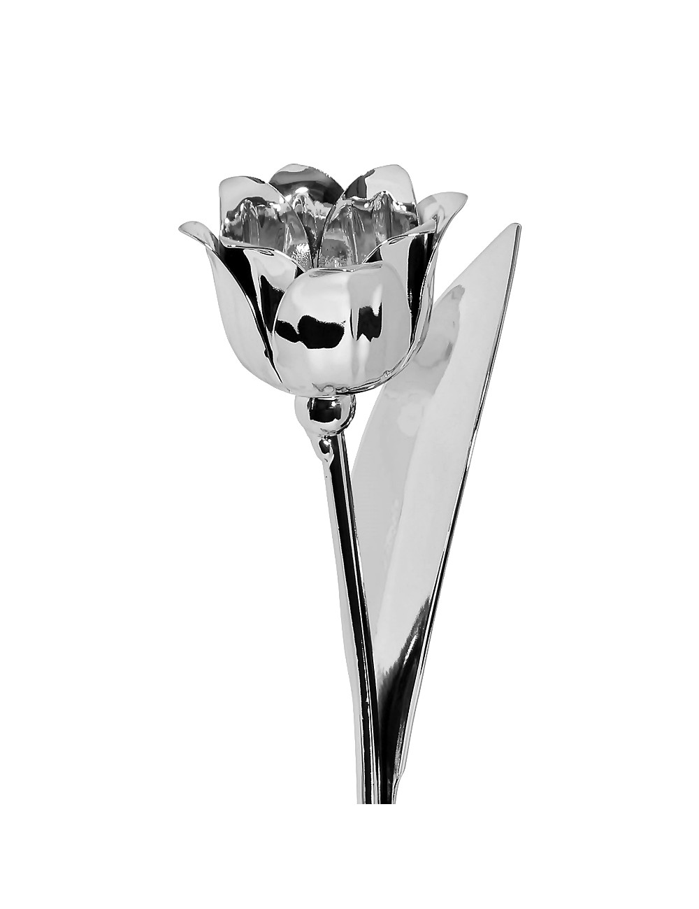 TULIP-S  Trofeum metalowe - TULIPAN, kolor srebrny, wysokość H-300mm ( tab.50x35 mm/ MX430) 