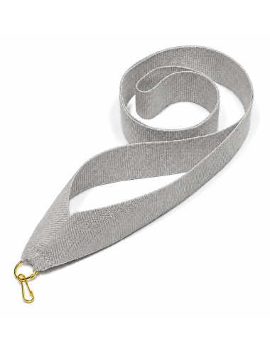 V2-GREY  Wstążka do medali SZARA, szerokość 22mm, długość 82cm, złoty karabińczyk