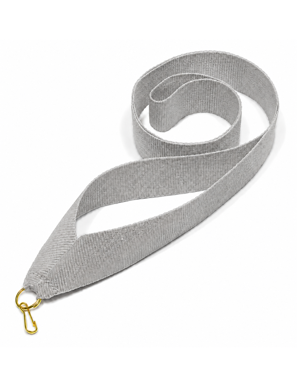 V2-GREY  Wstążka do medali SZARA, szerokość 22mm, długość 82cm, złoty karabińczyk