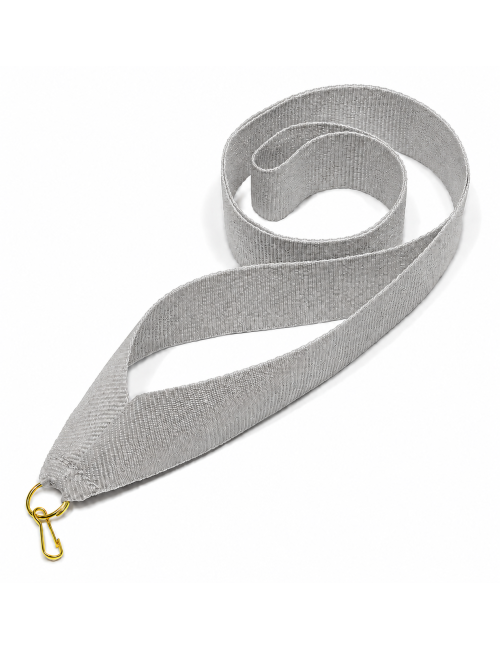 V2-GREY  Wstążka do medali SZARA, szerokość 22mm, długość 82cm, złoty karabińczyk