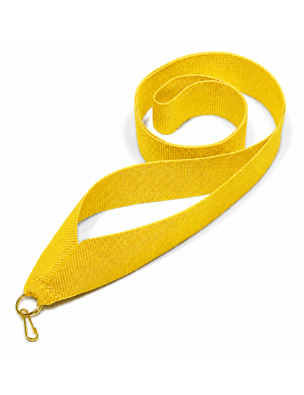 V2-YELLOW  Wstążka do medali ŻÓŁTA, szerokość 22mm, długość 82cm, złoty karabińczyk