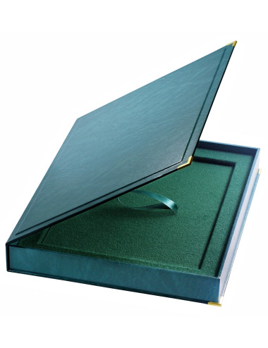 BTX 7x9-GREEN  - Etui zielone do dyplomu, rozmiar 290x240x35mm / na deskę WPX153 - POZIOM ( insert 228mmx178mm )