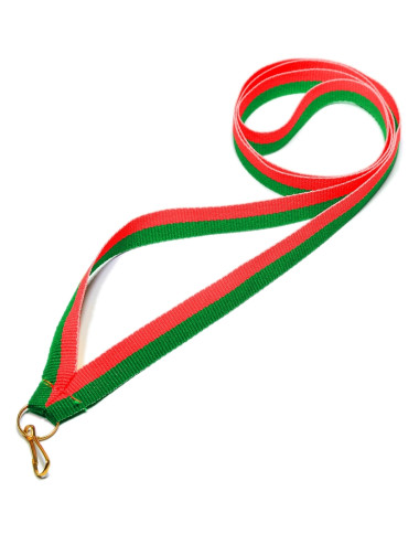 V8-GN/R  - Wstążka wąska 11mm  ZIELONO-CZERWONA