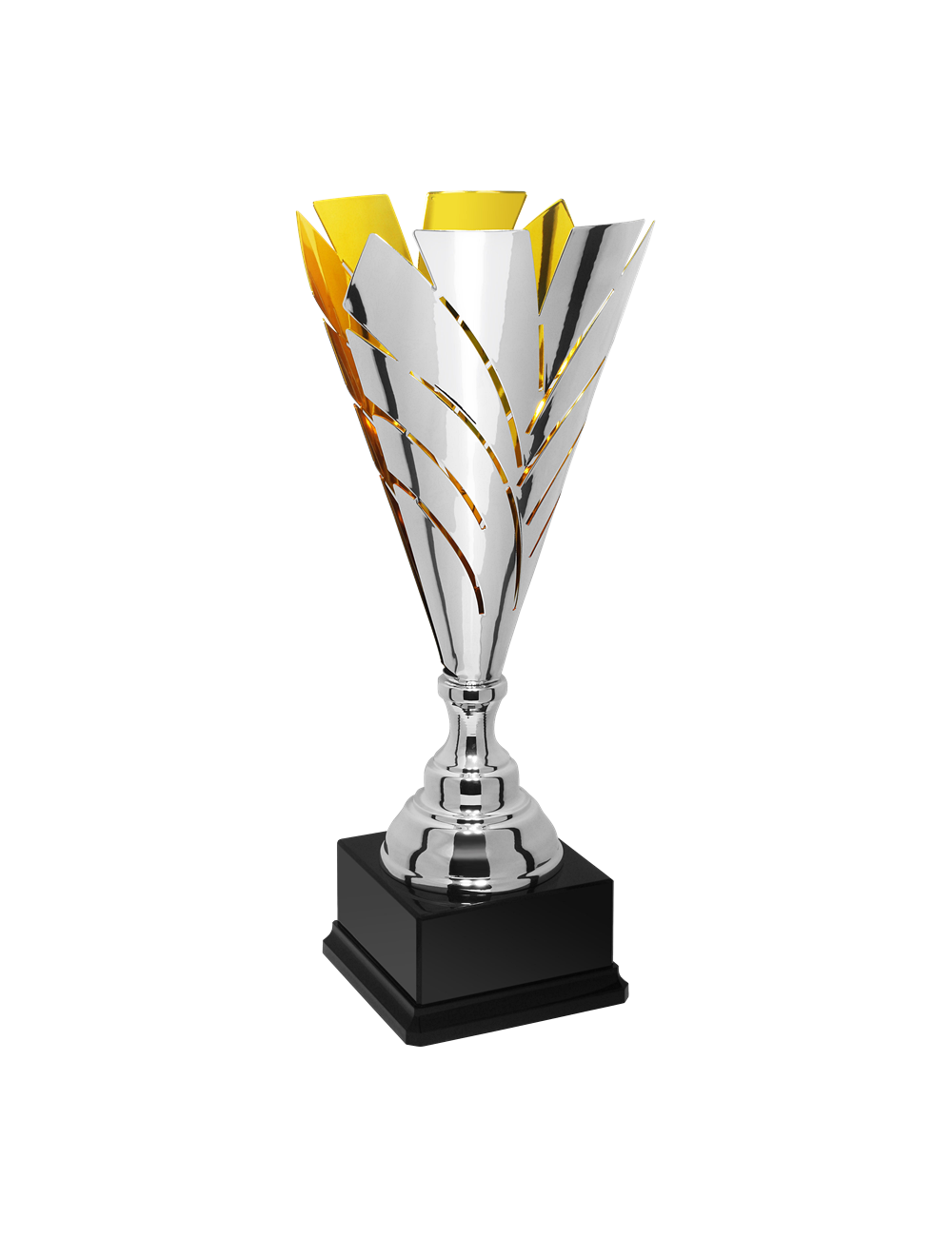 X1011A  Puchar ORIGAMI - full metal - kolor srebrny  H-495 mm R- 210mm  (tab. 95x45 mm / GBX11) • X1011-seria