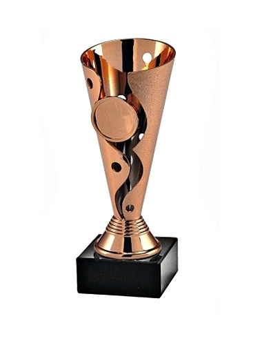X140-G - małe - Puchar plastikowy kolor- złoty H-165mm, insert-25mm (tab. 50x25mm / MX420)