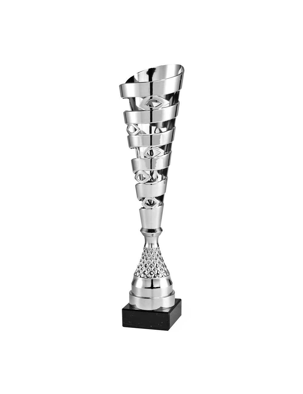 X163A  Puchar plastikowy BEE - kolor srebrny, H-395 mm W-90 mm (tab. 70x25 mm / MX422) • X163-seria