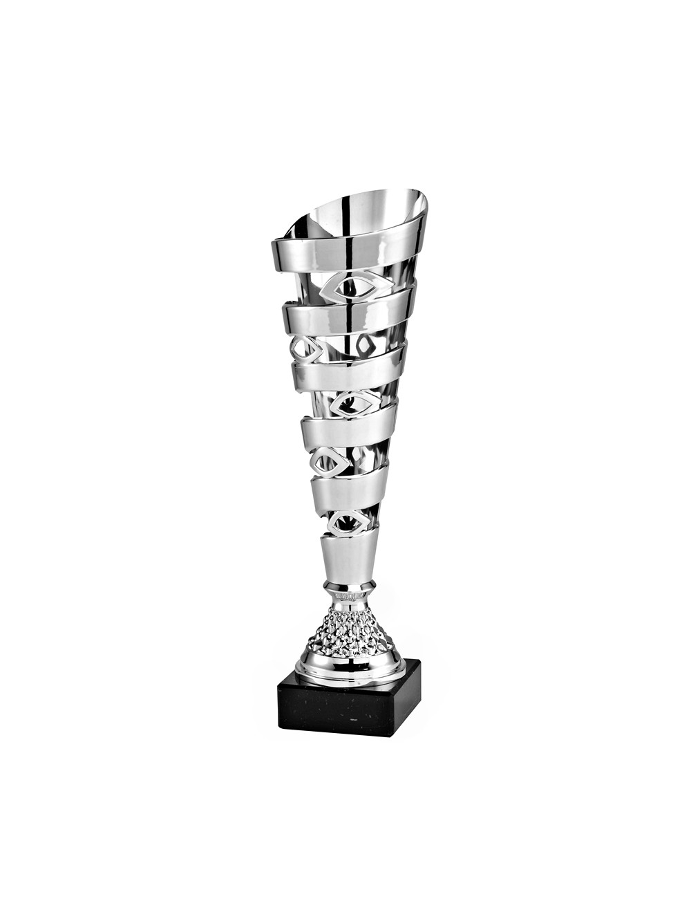 X163C  Puchar plastikowy BEE - kolor srebrny, H-335 mm W-90 mm (tab. 70x25 mm / MX422) • X163-seria