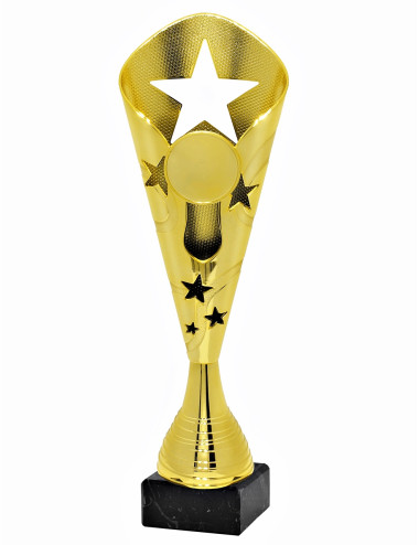 X176-G Puchar plastikowy STAR - kolor złoty, wysokość H-380mm W-120mm (tab. 70x25 mm / MX422)