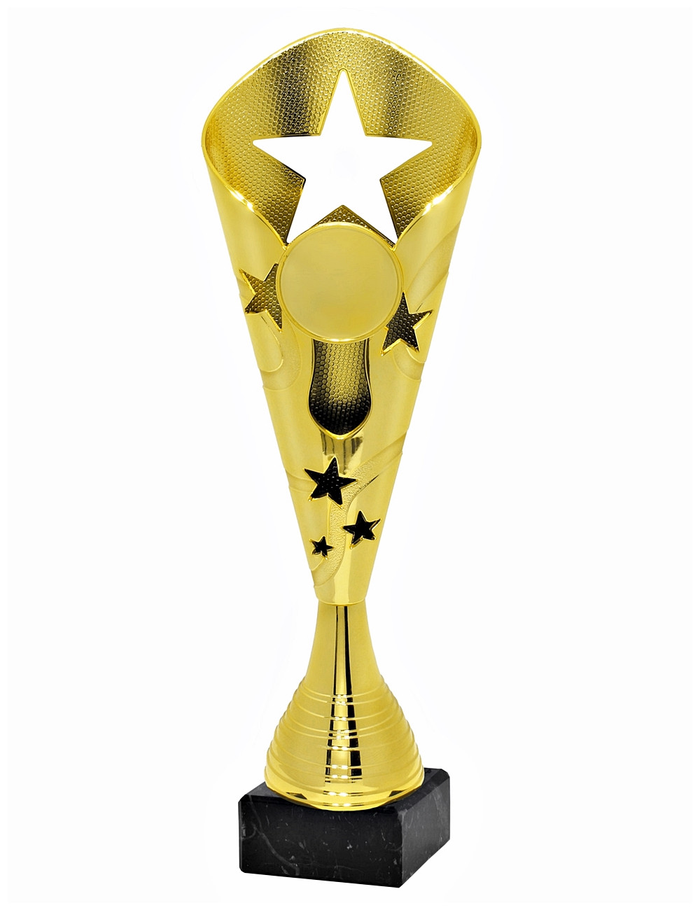 X176-G Puchar plastikowy STAR - kolor złoty, wysokość H-380mm W-120mm (tab. 70x25 mm / MX422)