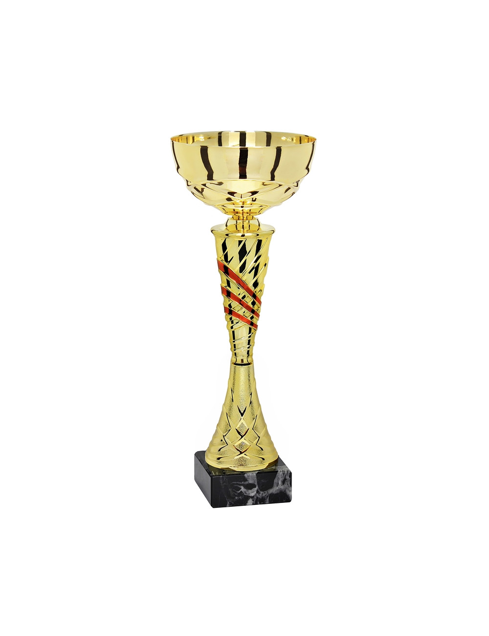X242A  Puchar GOLD kolor złoto-czerwony, H-330 mm R-140 mm (tab. 70x25 mm / MX422) • X242-seria