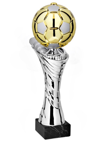 X251C  Puchar NEW-SOCCER kolor srebrno-złoty  H-240 mm R-80 mm  (tab. 50x25mm / MX420) • X251-seria