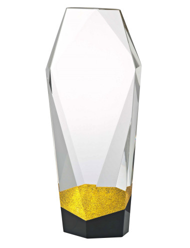 CX-072-GOLD Trofeum kryształowe -  H-237mm, W-100mm - etui ozdobne GRATIS 