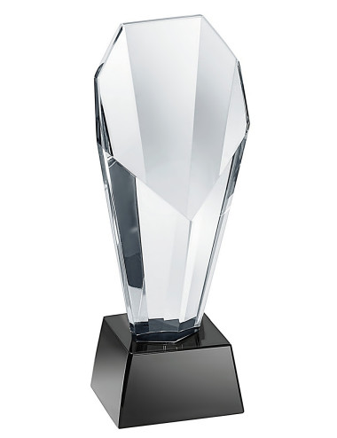 CX1016 Trofeum kryształowe SHELL, czarny postument, wysokość H-250x90mm / etui typu GIFTBOX (tab. 75/60x40mm)