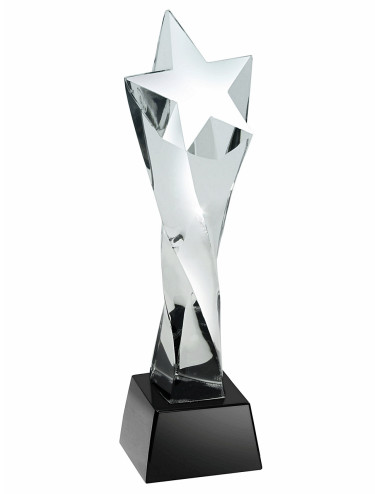CX2603  Trofeum kryształowe GWIAZDA TWIST, wysokość H-255mm, W-80mm, etui typu GIFTBOX ( tab. 50/65x35mm )