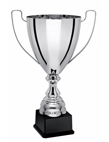 X821B  Puchar CLASSIC CUP kolor srebrny. wysokość H-405 mm, R-160 mm (tab. 95x45 mm / GBX11)