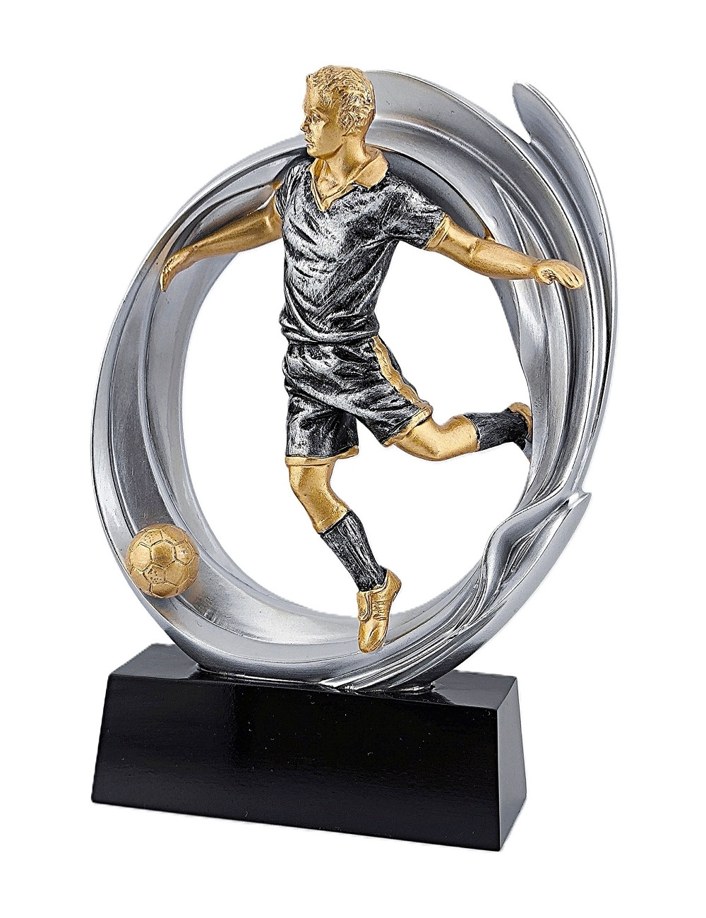DRX001  Statuetka piłka nożna ZAWODNIK - seria WOW !, odlew 3D, wysokość H-170mm, W-120mm - MAN'S SOCCER PLAYER