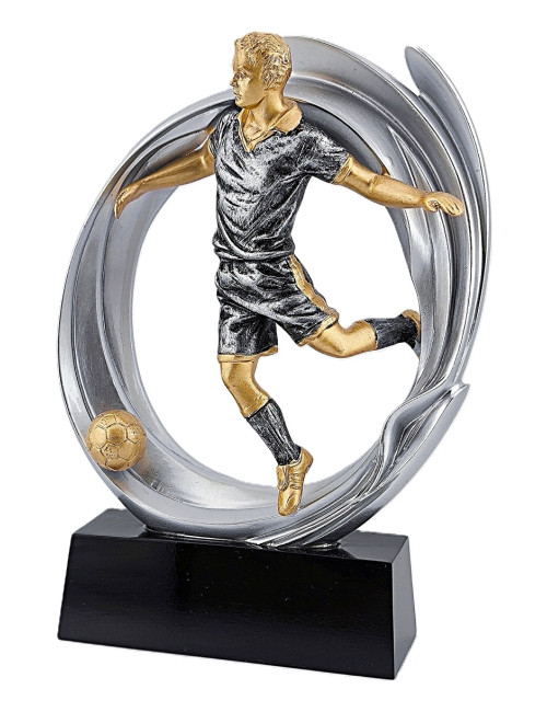 DRX001  Statuetka piłka nożna ZAWODNIK - seria WOW !, odlew 3D, wysokość H-170mm, W-120mm - MAN'S SOCCER PLAYER