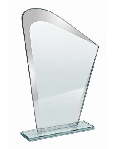 XM4-A - Trofeum szklane ze zdobieniem lustrzanym - grubość szkła 4mm, wysokość H-200mm, W-140mm